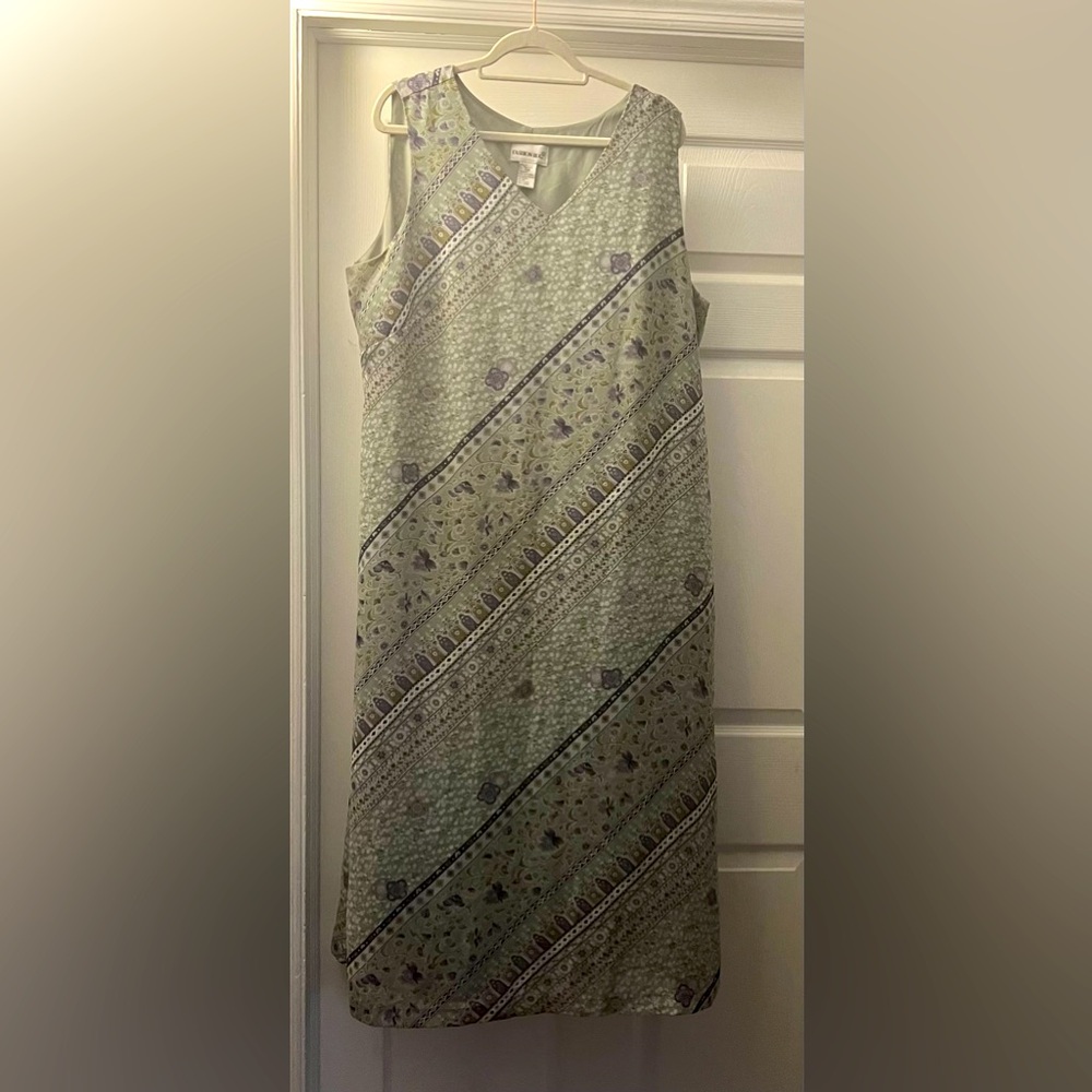 Fashion Bug Green , Grey and white  Dress